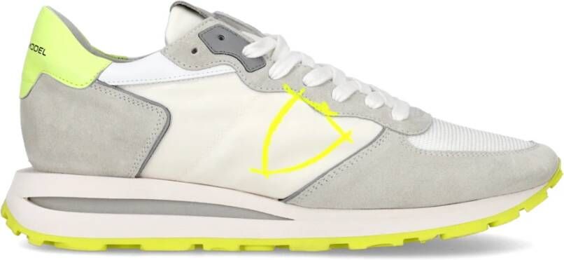 Philippe Model Neon Gele Haute Sneaker White Heren