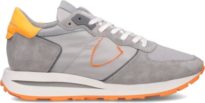 Philippe Model Neon Oranje Lage Sneakers