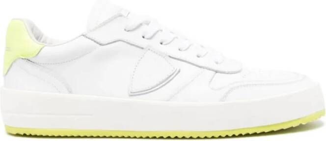 Philippe Model Neon Witte Lage Herensneakers White Heren