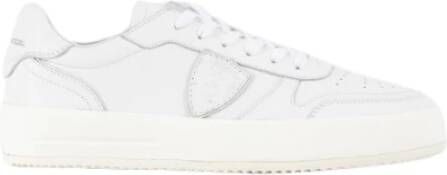 Philippe Model Nice LOW Witte Leren Sneakers White Heren