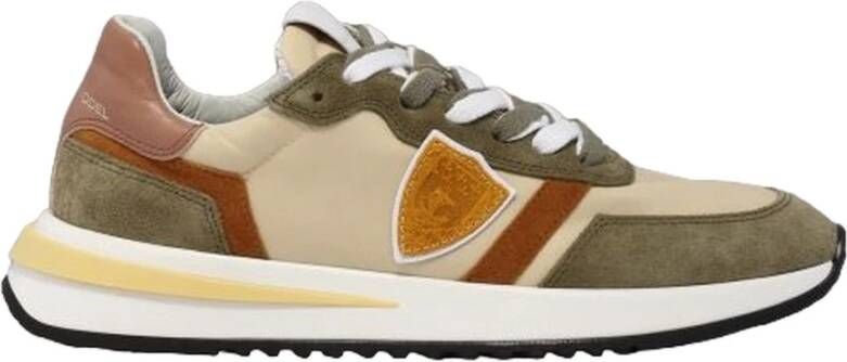 Philippe Model Beige Sneakers met Nylon en Suède Beige Dames