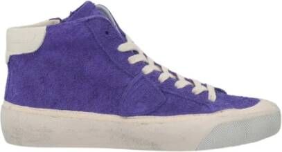 Philippe Model Paarse Suède Vintage Sneaker Purple Dames