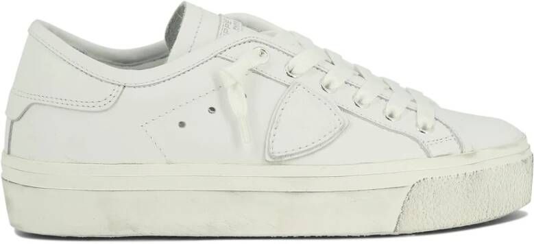 Philippe Model Witte lage top sneakers met verontruste rubberen zool White Dames