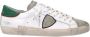 Philippe Model Witte lage sneakers met gebruikte behandeling en gekleurde randen White Heren - Thumbnail 6