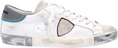 Philippe Model Witte lage top sneakers met asymmetrische band White Heren