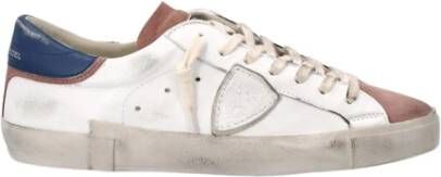 Philippe Model Witte Roze Lage Top Sneakers White Heren