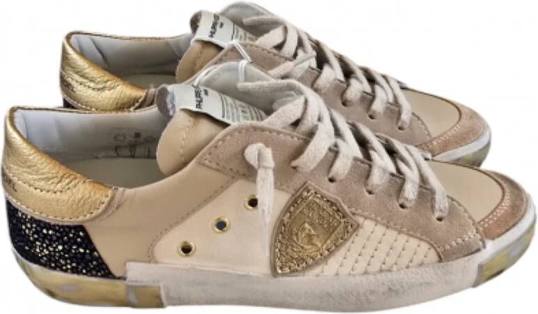 Philippe Model Paris Low Sneakers in Ecru Leer