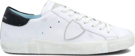 Philippe Model Witte lage top sneakers met verontrustende details White