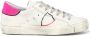 Philippe Model Witte Leren Sneakers met Geborduurd Logo White Dames - Thumbnail 1