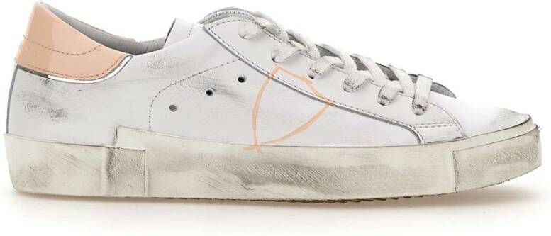 Philippe Model Sneakers met versleten effect en logo White Dames