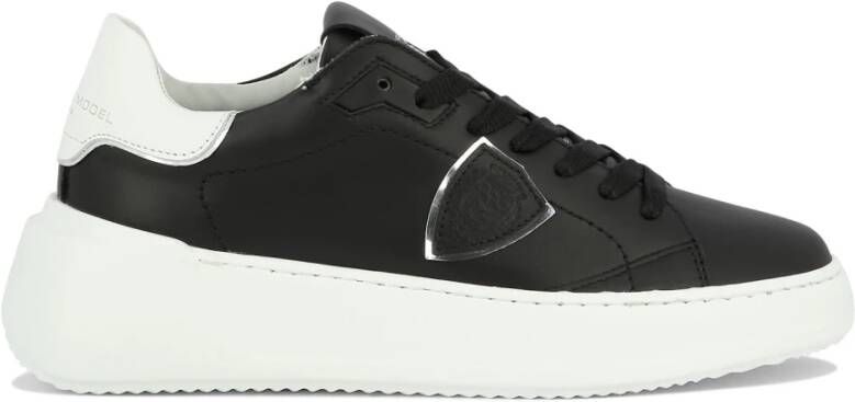 Philippe Model Tres Temple Sneakers: Schone vormen Italiaanse materialen Black Dames