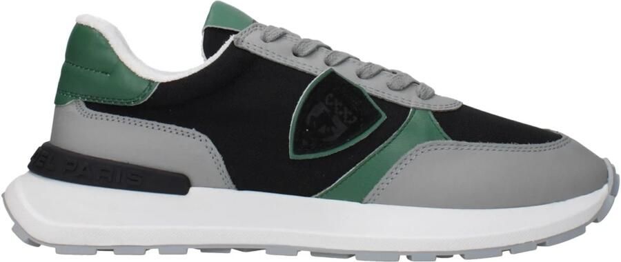 Philippe Model Zwarte stoffen sneakers met logodetail