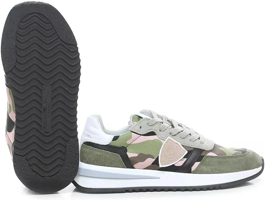 Philippe Model Tropez 2.1 Camouflage Militaire Rose Sneakers Groen Dames - Foto 3