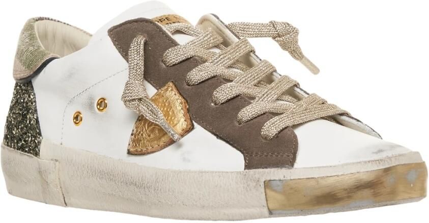 Philippe Model Bianco Sneakers Aw25 Glitter Finish