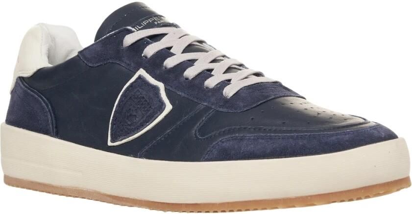 Philippe Model Blauwe Sneakers Laag-Top Elegant Ontwerp