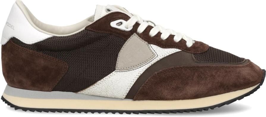 PHILIPPE MODEL Lage Sneakers Heren Blville Low Man Leer Bruin