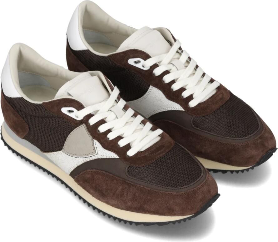 PHILIPPE MODEL Lage Sneakers Heren Blville Low Man Leer Bruin - Foto 2