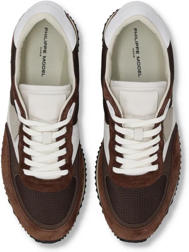 PHILIPPE MODEL Lage Sneakers Heren Blville Low Man Leer Bruin - Foto 3