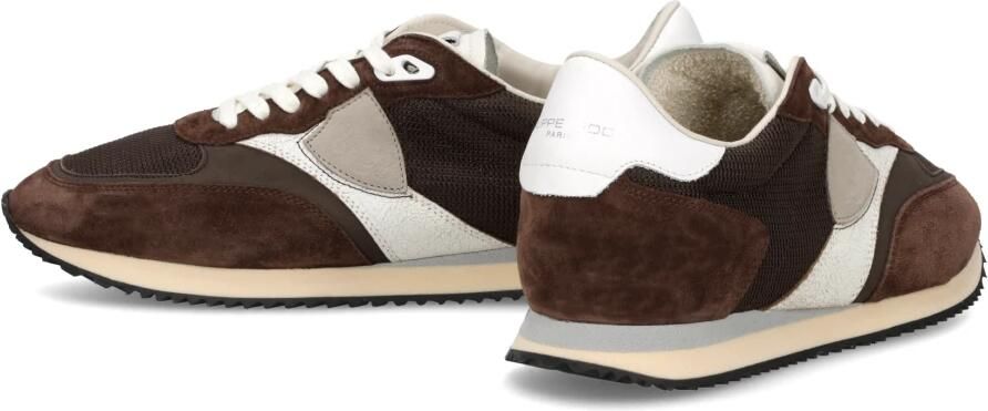PHILIPPE MODEL Lage Sneakers Heren Blville Low Man Leer Bruin - Foto 5