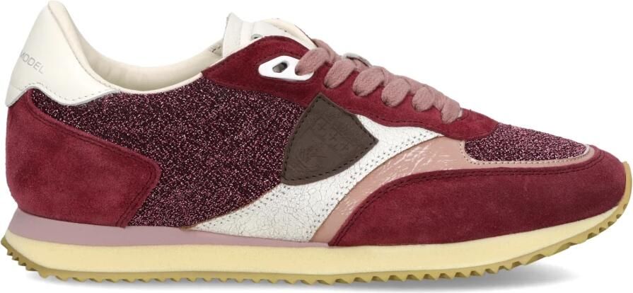 PHILIPPE MODEL Lage Sneakers Dames Blville Low Woman Textiel Rood