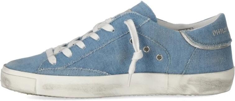 Philippe Model Dames Sneakers Prsx Low Woman Denim Bluette Jeansblauw - Foto 2