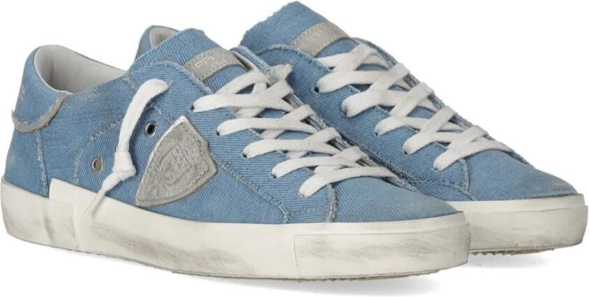 Philippe Model Dames Sneakers Prsx Low Woman Denim Bluette Jeansblauw