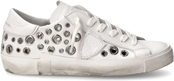 Philippe Model Witte Leren Sneakers Vintage Stijl White Dames - Foto 5