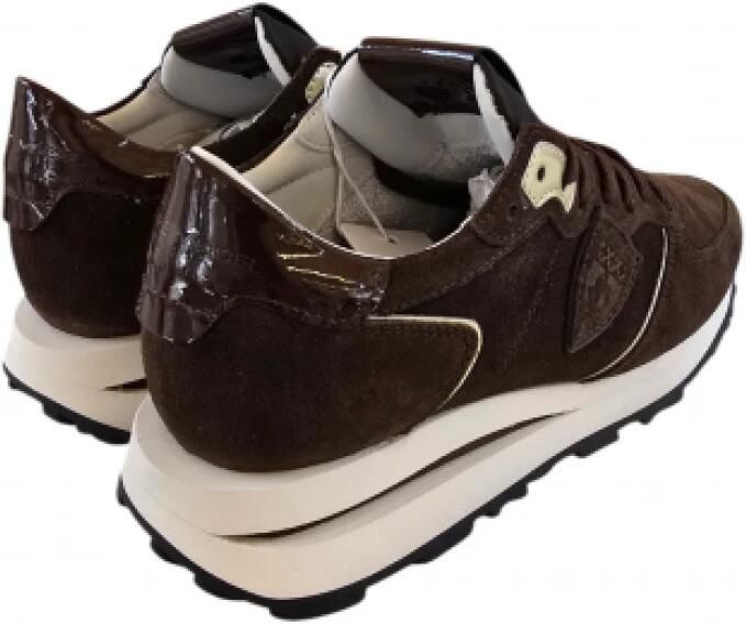 Philippe Model Hoge Top Suède Sneakers met Chocolade Spoiler