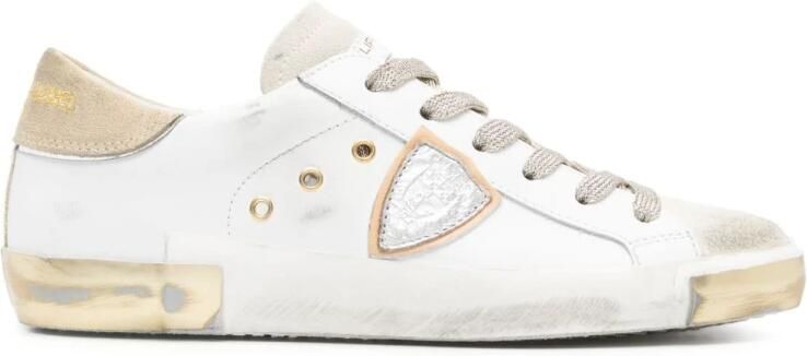 Philippe Model Witte Veterschoenen met Distressed Finish White Dames - Foto 3