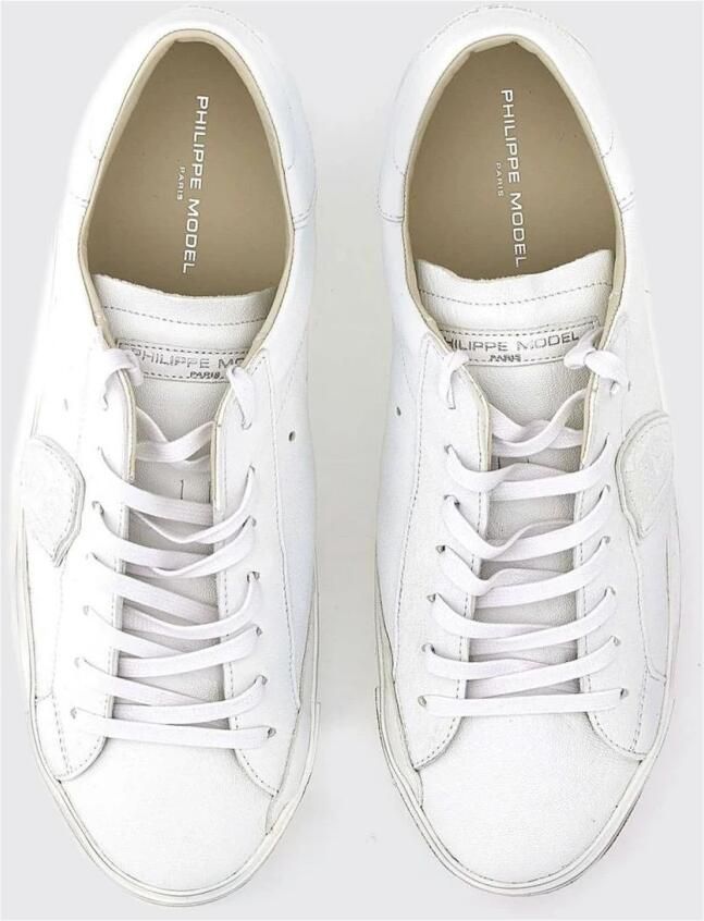 Philippe Model Zilveren gelamineerde leren hoge sneakers White Heren - Foto 3