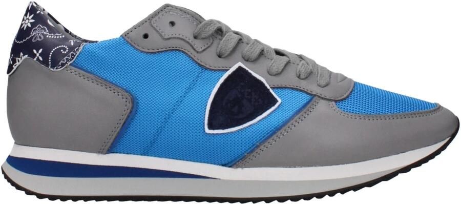 Philippe Model Blauwe Stoffen Sneakers met Logo Detail - Foto 2