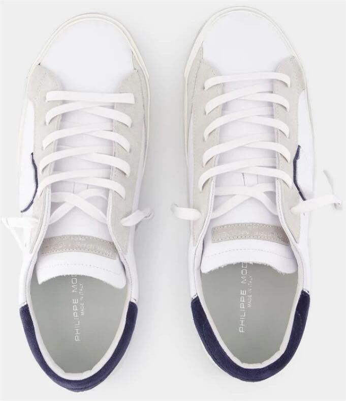 Philippe Model Witte Marineblauwe Sneakers Ronde Neus Ontwerp White - Foto 3