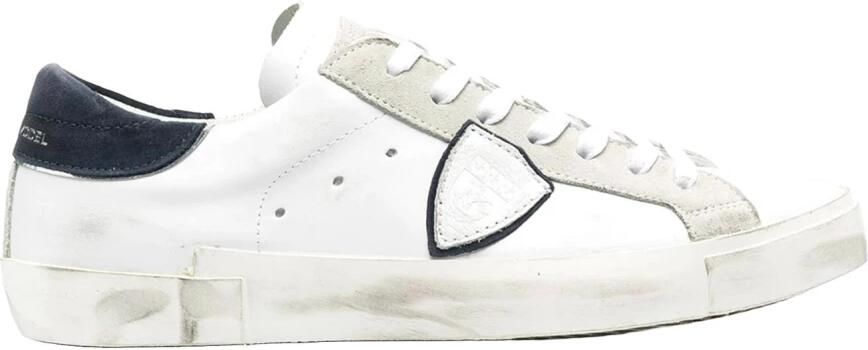 Philippe Model Witte Marineblauwe Sneakers Ronde Neus Ontwerp White Heren - Foto 8