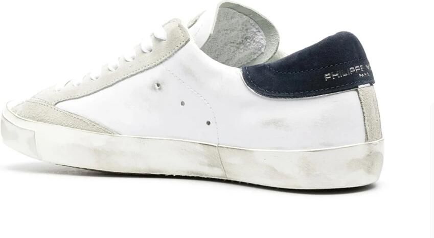 Philippe Model Witte Marineblauwe Sneakers Ronde Neus Ontwerp White Heren - Foto 5