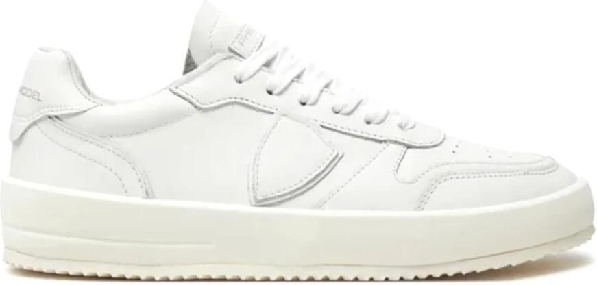 Philippe Model Witte Sneakers met Logo Patch en Contrasterende Hiel White Dames - Foto 4