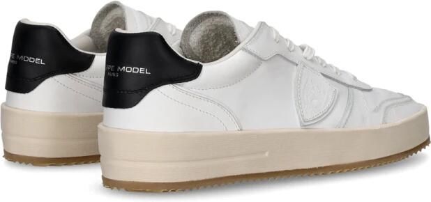 Philippe Model Witte en zwarte leren lage sneakers White Dames - Foto 4