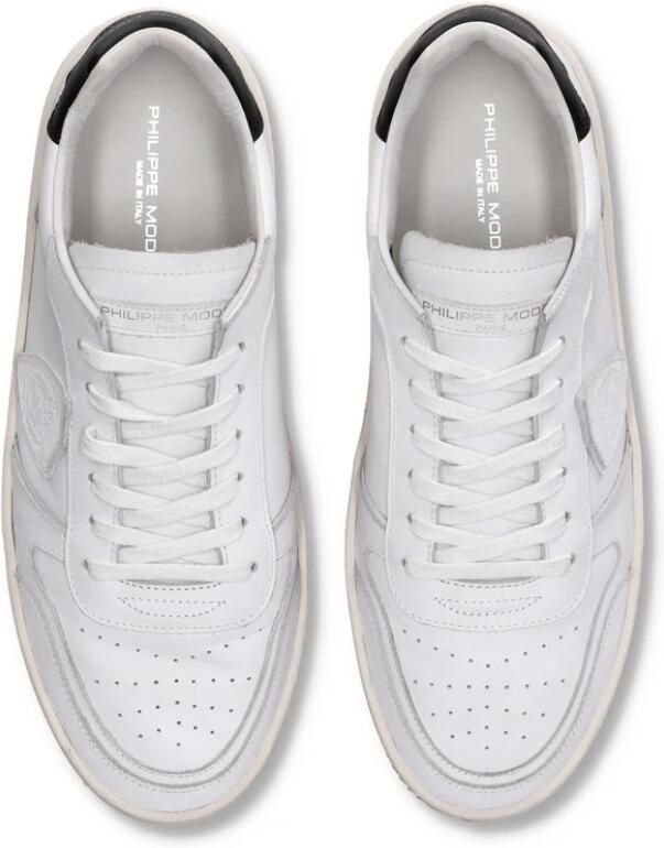 Philippe Model Witte en zwarte leren lage sneakers White Dames - Foto 3