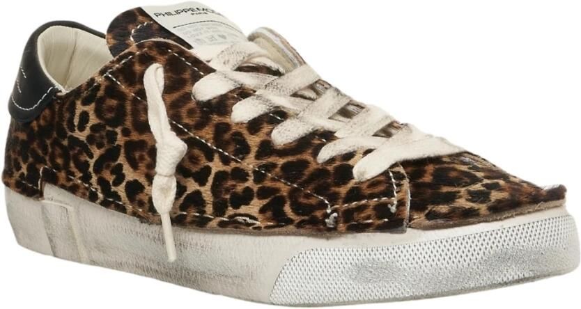 PHILIPPE MODEL Lage Sneakers Dames Prsx Low Woman Maat: 39 Materiaal: Ponyhair Kleur: Bruin