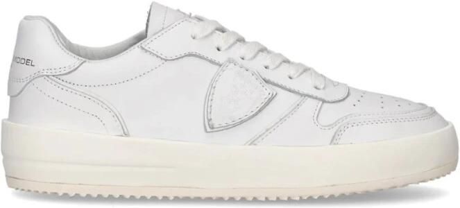 Philippe Model Witte Sneakers met Logo Patch en Contrasterende Hiel White Dames