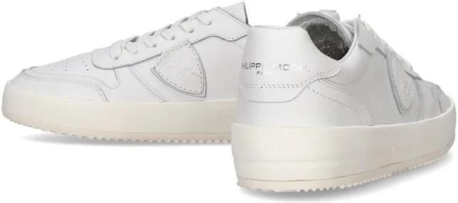 Philippe Model Witte Sneakers met Logo Patch en Contrasterende Hiel White Dames - Foto 8
