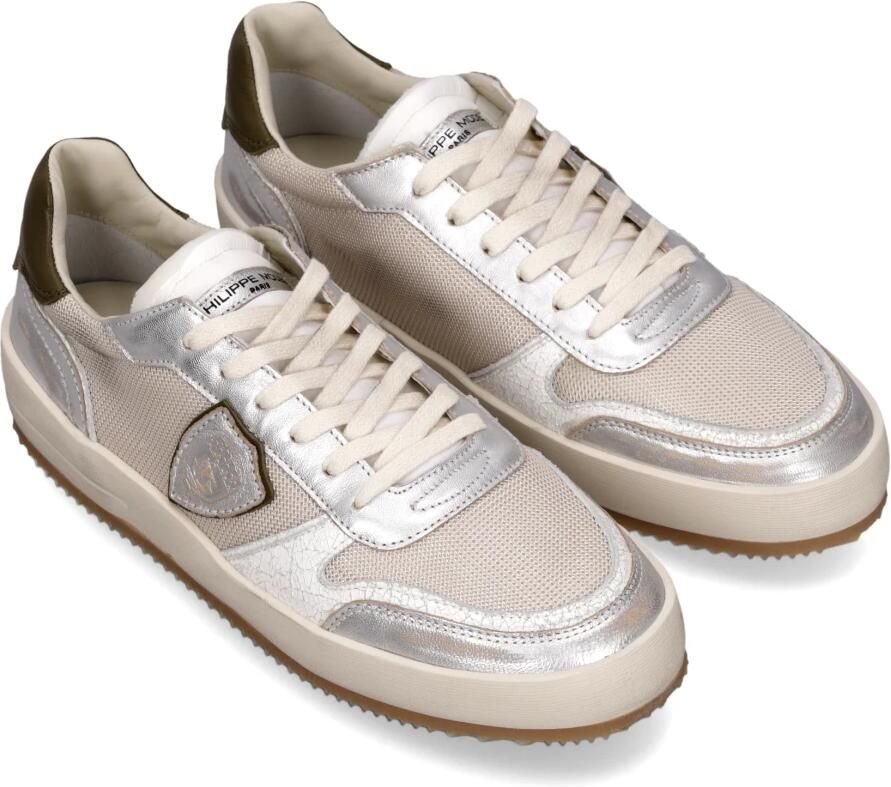 Philippe Model Geborduurde Mesh Lage Top Sneaker Multicolor Heren