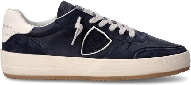 PHILIPPE MODEL Lage Sneakers Heren Nice Low Man Suède Blauw