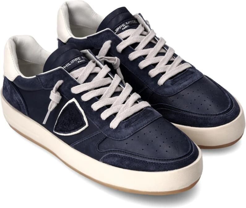 PHILIPPE MODEL Lage Sneakers Heren Nice Low Man Suède Blauw - Foto 2