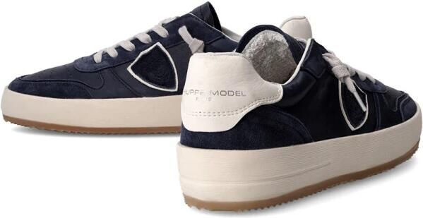 PHILIPPE MODEL Lage Sneakers Heren Nice Low Man Suède Blauw - Foto 5