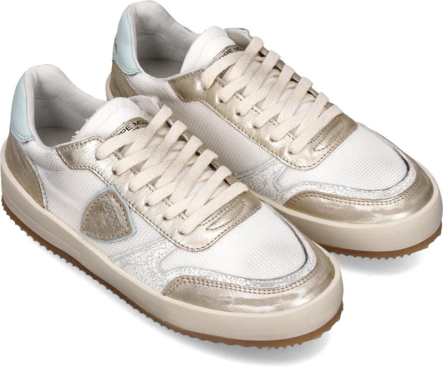 PHILIPPE MODEL Lage Sneakers Dames Nice Low Woman Leer Goud - Foto 2