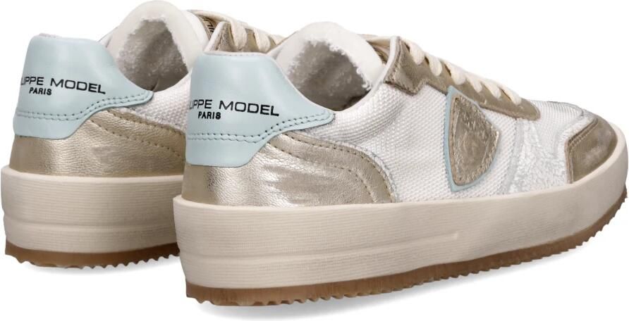 PHILIPPE MODEL Lage Sneakers Dames Nice Low Woman Leer Goud - Foto 4