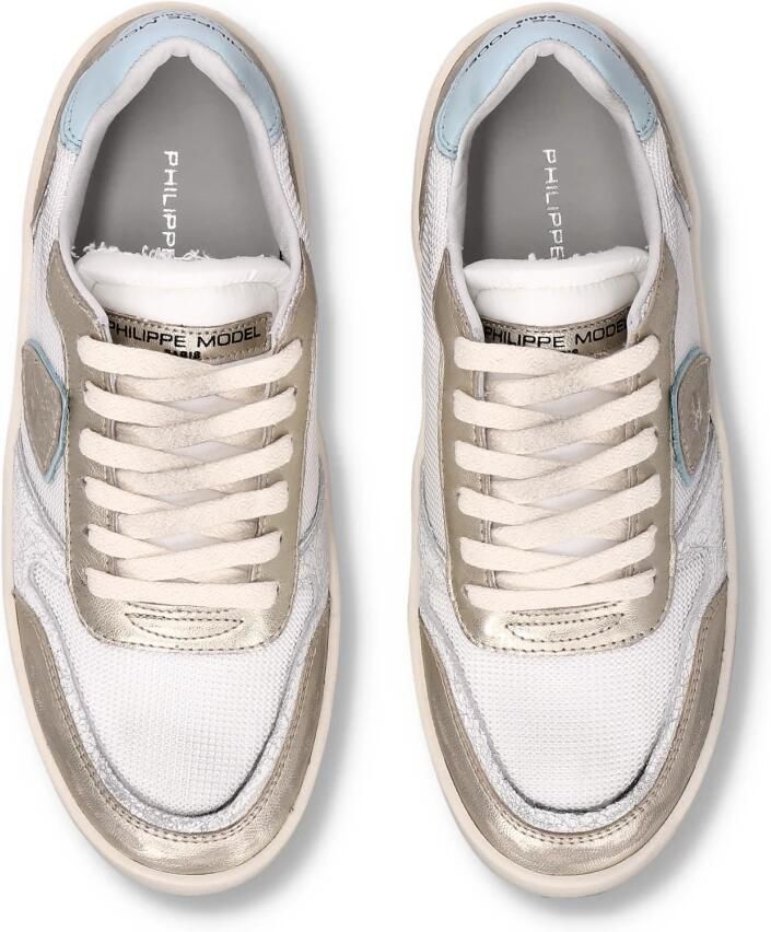 PHILIPPE MODEL Lage Sneakers Dames Nice Low Woman Leer Goud - Foto 3