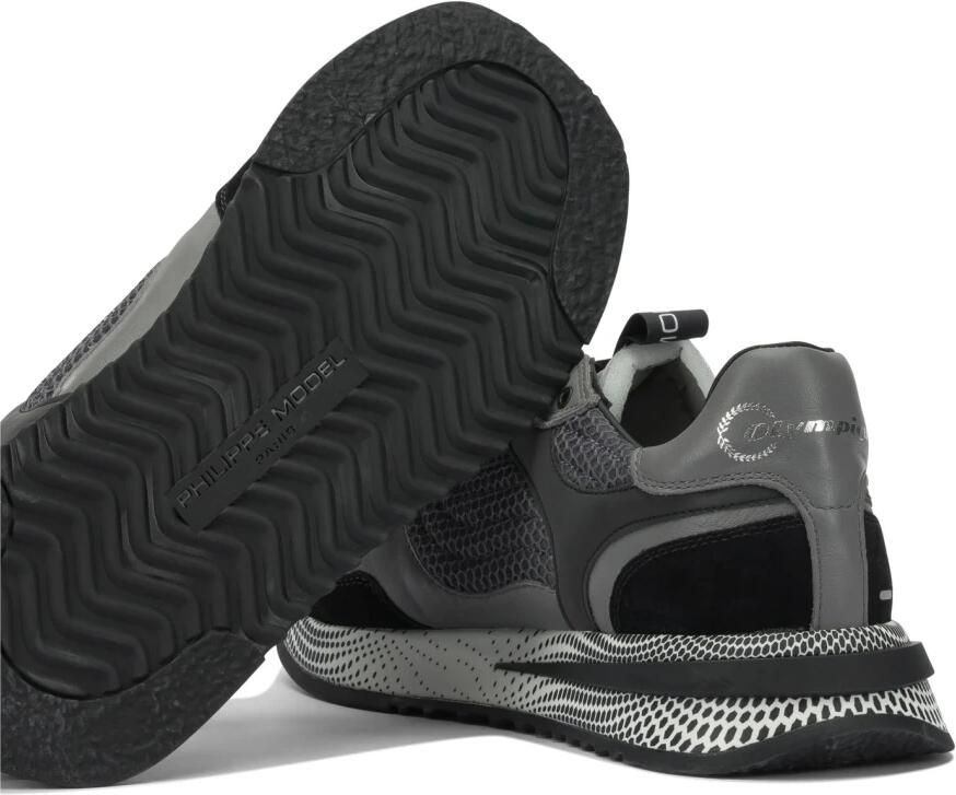 Philippe Model Lage Sneakers OYLU FR03 OLYMPIQUE LOW-NOIR GRIS - Foto 2