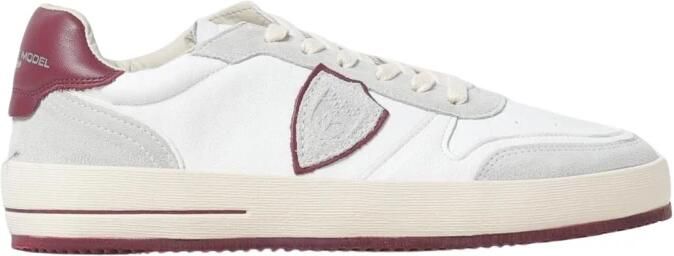 Philippe Model Italiaanse leren sneakers met suède details Beige Heren - Foto 4