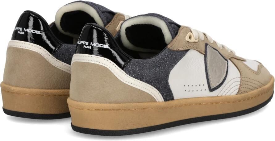 Philippe Model Sneakers PGLD XG01 PGAL LOW WOMAN-MIXAGE GLITTER BLANC NOIR - Foto 4
